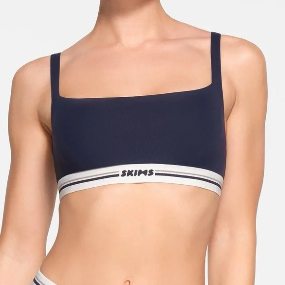 SKIMS Navy Logo Band Bralette - Picture 2 of 11